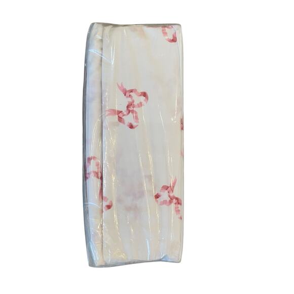 Cath Kidston 4pc KING Sheet Set Hot Pink Ribbons & Bows 100% Cotton White New - Picture 6 of 12